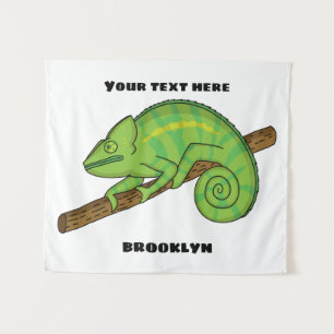 Parson's chameleon illustration tapestry