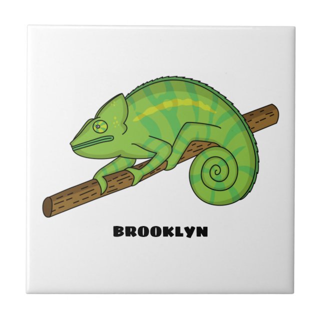 Parson's chameleon illustration tile (Front)
