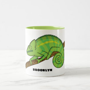 Parson's chameleon illustration  Two-Tone coffee mug