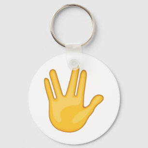Part Between Middle and Ring Fingers - Emoji Keychain