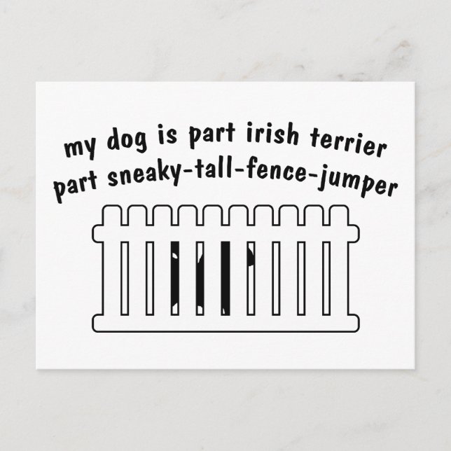Part Irish Terrier Part Fence-Jumper Postcard (Front)