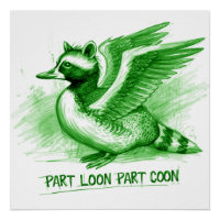 Part Loon Part Coon Hybrid Creature