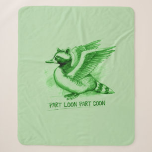Part Loon Part Coon Hybrid Creature Sherpa Blanket