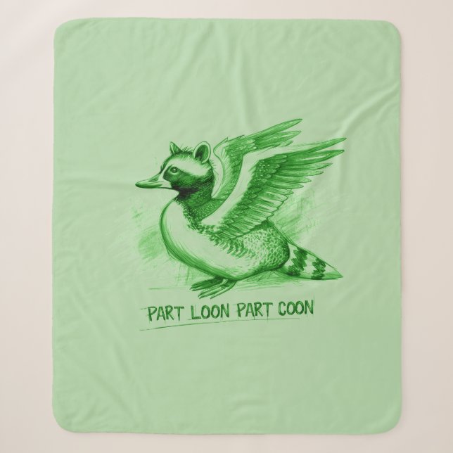 Part Loon Part Coon  Hybrid Creature Sherpa Blanket (Front)