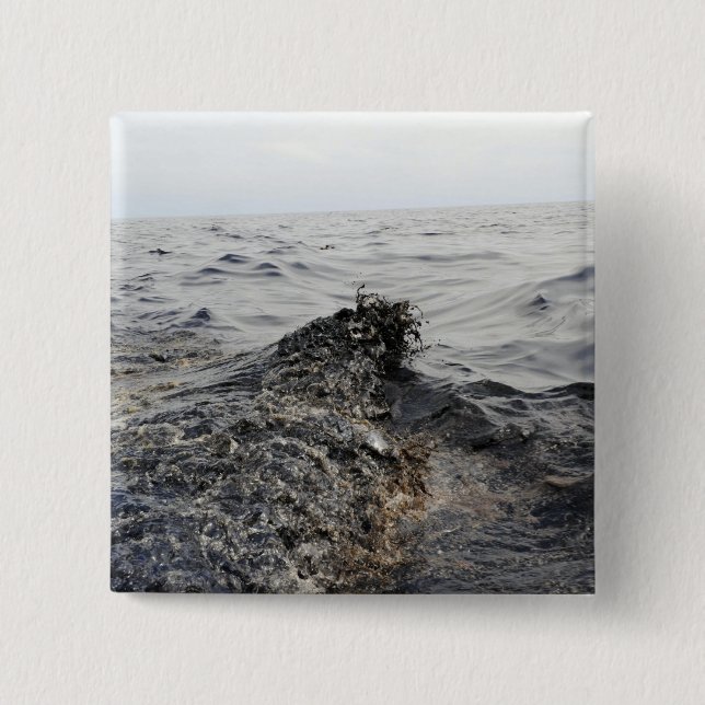 Part of an oil slick in the Gulf of Mexico 2 Inch Square Button (Front)