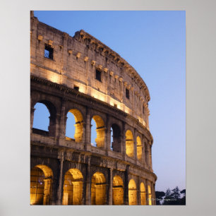 Part of Colosseum at dusk Poster