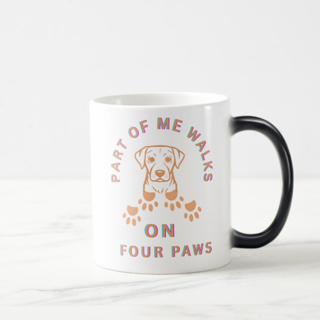 Part of me walks on four paws magic mug (Right)