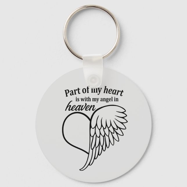 Part Of My Heart Is With My Angel In Heaven Keychain (Front)