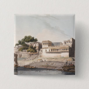 Part of the City of Patna, on the River Ganges, pl 2 Inch Square Button