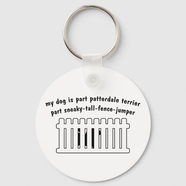 Part Patterdale Terrier Part Fence-Jumper Keychain (Front)