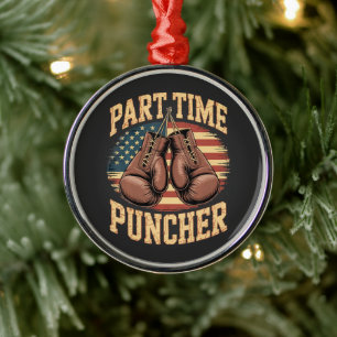Part Time Puncher Boxing Gloves Metal Ornament