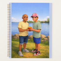Partage de frites au bord du lac
