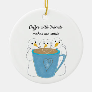 Partager un café avec des amis Ornement en céramiq