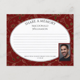 PARTAGER UNE MÉMOIRE   Photo   Carte de condoléanc