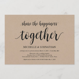Partagez le bonheur Mariage Elopement Invitations