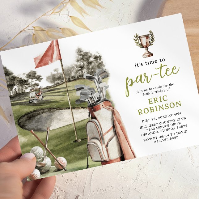 Partee Golf Adult Birthday Invitation (Creator Uploaded)