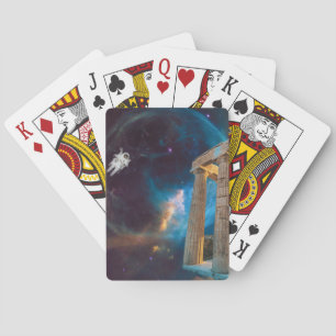 Parthenon Acropolis Greece Meets Space Playing Cards