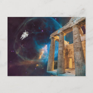 Parthenon Acropolis Greece Meets Space Postcard