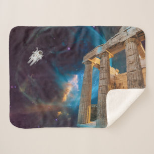 Parthenon Acropolis Greece Meets Space Sherpa Blanket