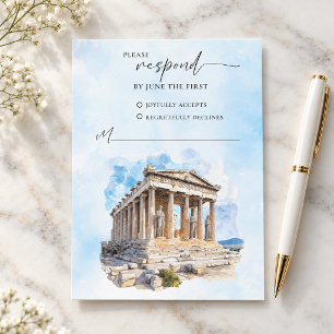 Parthenon Acropolis Greek Wedding RSVP Response