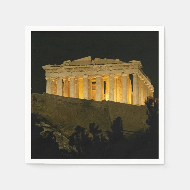Parthenon at Night Napkin (Front)