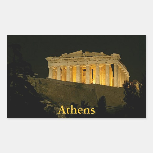 Parthenon at Night Sticker (Front)