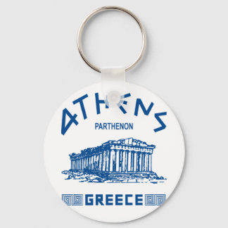 Parthenon - Athens - Greek (blue) Keychain