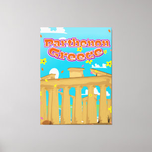 Parthenon Greece travel poster. Canvas Print