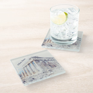 Parthenon in Athens, Greece   Travel Art Glass Coaster
