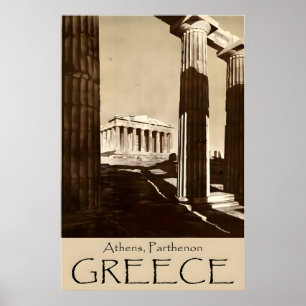 Parthenon Print Athens Art Greece Travel Poster