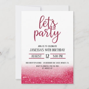 PARTI ADULTE, INVITATION PARTIES SCINTILLANT, ROSE