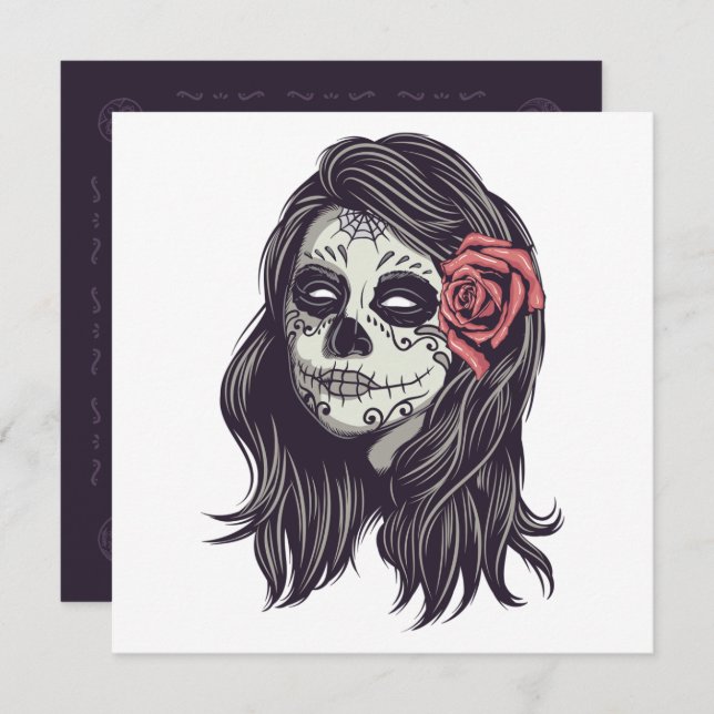 Parti Boo-tiful Dia de los Muertos| Invitation (Devant / Derrière)