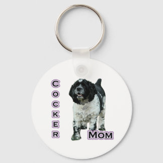 Parti Cocker Spaniel Mom; Mom of Cocker Spaniel Keychain