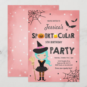 Parti de la sorcière Invitation d'Halloween