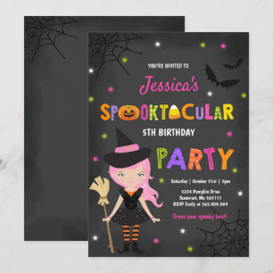 Parti de la sorcière Invitation d'Halloween