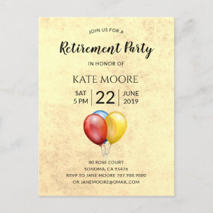 Parti De Retraite Moderne Avec Invitation Ballons