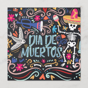 Parti Dia de los Muertos coloré   Invitation