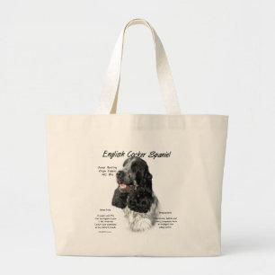 Parti English Cocker Spaniel History Large Tote Bag