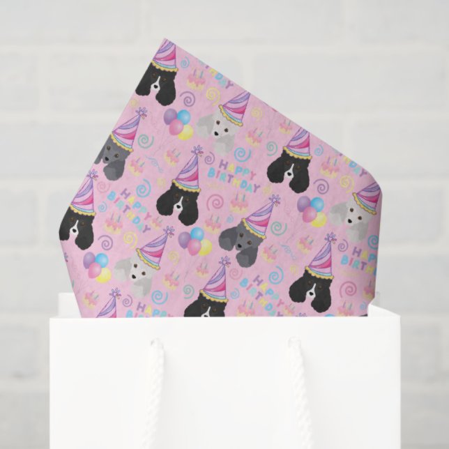 Parti Poodle Birthday Tissue Paper in Pink (Gift Bag)