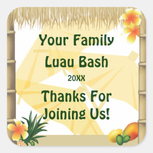 Parti tropical Tiki Hut Party Favoriser Sticker