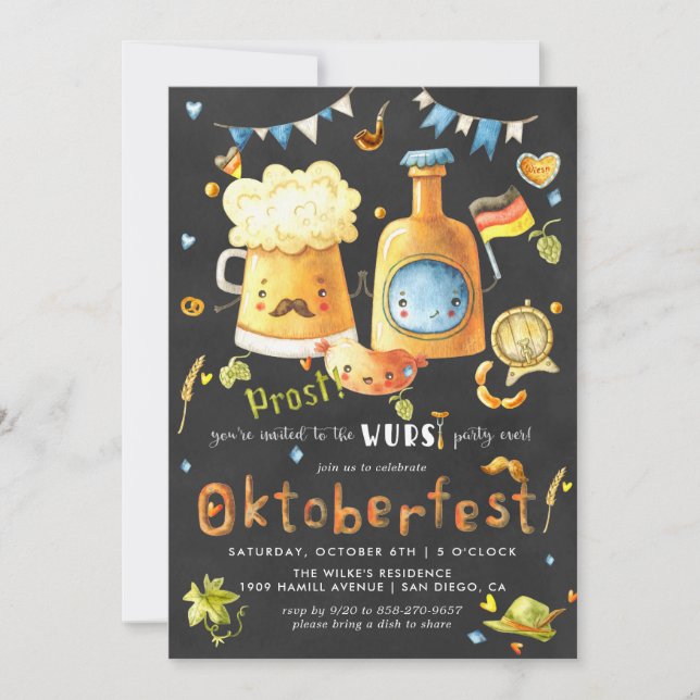 Parti Wurst | Invitation de la fête de la bière (Devant)