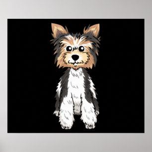 Parti Yorkie Cute Art Poster