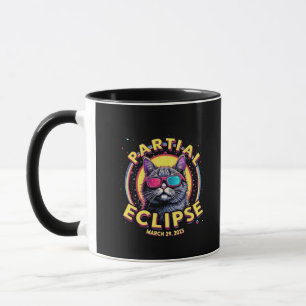 Partial Eclipse 2025 Cat Astronomy KItten Lovers Mug