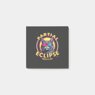 Partial Eclipse 2025 Cat Astronomy KItten Lovers Post-it Notes