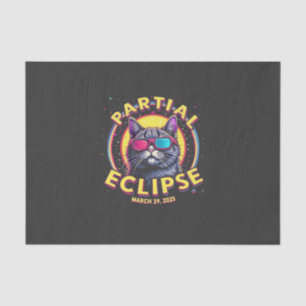 Partial Eclipse 2025 Cat Astronomy KItten Lovers Tissue Paper