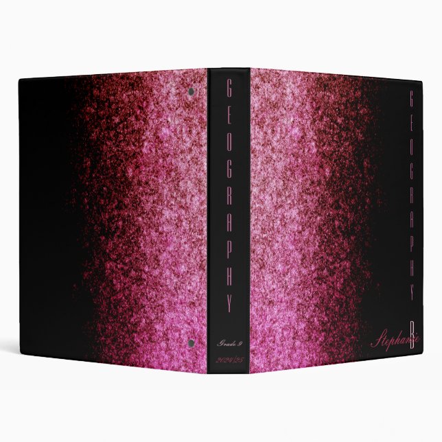 Partial pink glitter gradient and black chic binder (Background)