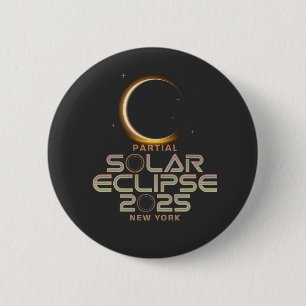 Partial Solar Eclipse 2025 Astronomy Event  2 Inch Round Button