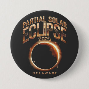 Partial Solar Eclipse 2025 Astronomy Event 3 Inch Round Button