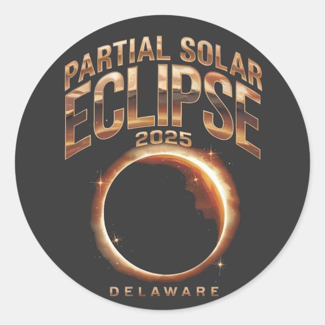 Partial Solar Eclipse 2025 Astronomy Event  Classic Round Sticker (Front)
