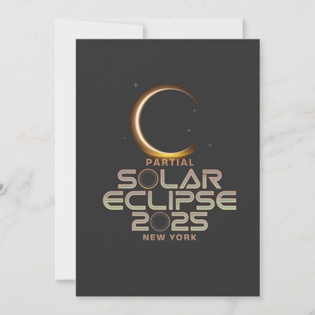 Partial Solar Eclipse 2025 Astronomy Event  Holiday Card (Front)